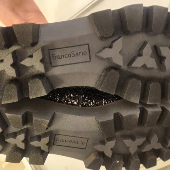 Franco Sarto Black Glitter Loafers - Picture 10 of 13